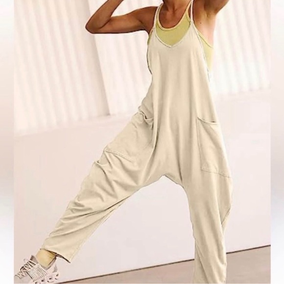 FP Movement by Free People Pants - FP movement hotshot onesie oatmeal beige size Medium